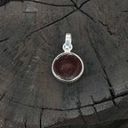 Spiritual Hessonite Garnet 925 Silver Bezel Boho Pendant