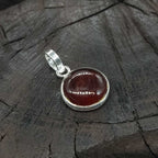 Spiritual Hessonite Garnet 925 Silver Bezel Boho Pendant
