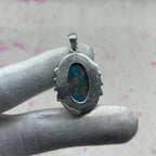 Blue Mohave Turquoise 925 Sterling Silver Handmade Pendant | Bold Boho Silver Pendant