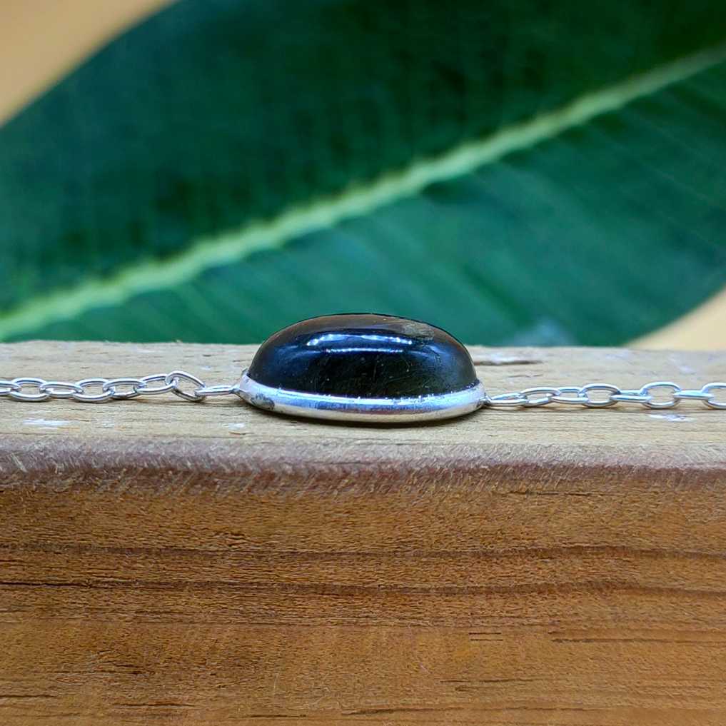 Handmade Sterling Silver 925 Chain Bracelet Oval Shape Labradorite