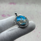 Blue Mohave Turquoise 925 Sterling Silver Handmade Pendant | Bold Boho Silver Pendant