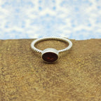 925 Sterling Silver Handmade Garnet Gemstone Designer Band Ring