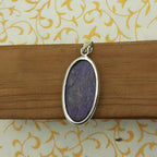 925 Sterling Silver Charoite Pendant – Natural Gemstone Handmade Nepali Jewelry