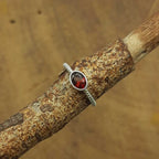925 Sterling Silver Handmade Garnet Gemstone Designer Band Ring