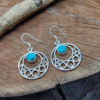 Turquoise Dangle Earring in 925 Silver