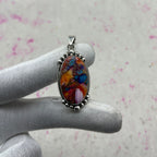 Spiny Oyster Turquoise 925 Sterling Silver Handmade Pendant | Artisan Tribal Jewelry