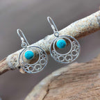 Turquoise Dangle Earring in 925 Silver