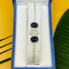Druy Gemstone Oval Shape Sterling Silver Handmade Bracelet