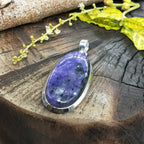 Charoite Bold Setting 925 Silver Pendant Handmade Ethnic Style