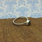 Raw Titanium Druzy Gemstone Handmade 925 Sterling Silver Dainty Ring