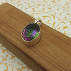 925 Sterling Silver Mystic Topaz Pendant – Natural Gemstone Boho Statement Jewelry