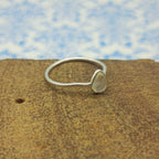 Rainbow Moonstone Bezel Thin Band 925 Sterling Silver Ring