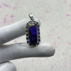 Purple Mohave Turquoise 925 Sterling Silver Handmade Pendant | Statement Bohemian Pendant