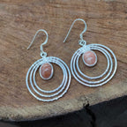 Sunstone Oval Shape Dangle Earring in 925 Sterling Silver