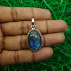 925 Sterling Silver Labradorite Pendant – Natural Gemstone Artisan Bohemian Pendant