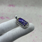 Purple Mohave Turquoise 925 Sterling Silver Handmade Pendant | Statement Bohemian Pendant