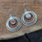 Sunstone Oval Shape Dangle Earring in 925 Sterling Silver