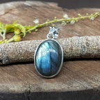 Labradorite Handmade Setting 925 Silver Pendant Ethnic Style
