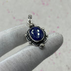 Dyed Sapphire 925 Sterling Silver Handmade Pendant | Elegant Artisan Jewelry
