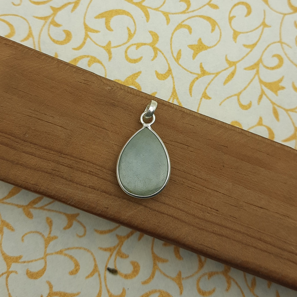 925 Sterling Silver Aquamarine Pendant – Natural Gemstone Nepali Handmade Jewelry