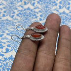 Boho Carnelian 925 Silver Marquise Earrings – Elegant Everyday Wear
