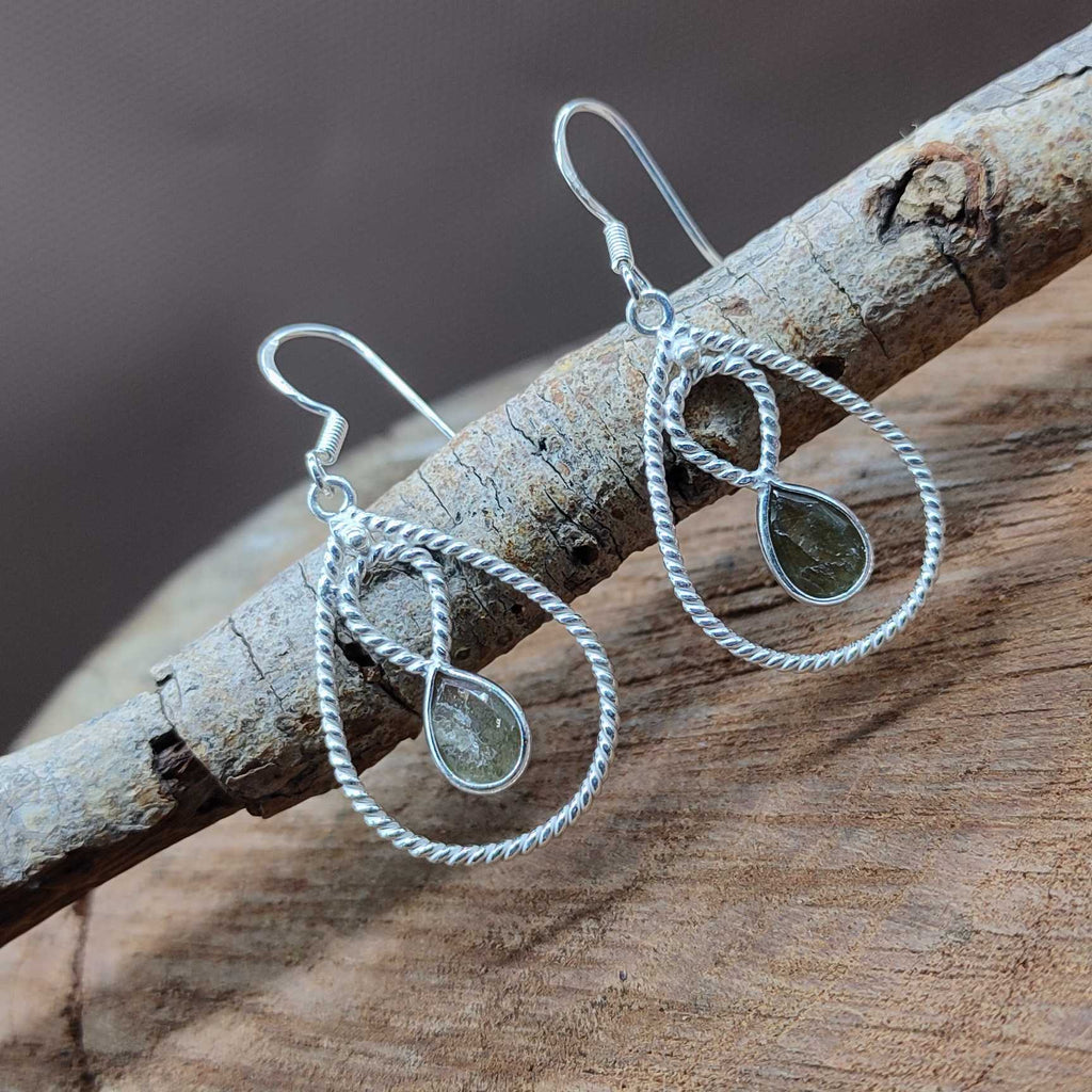 Labradorite Dangle Earring in 925 Silver