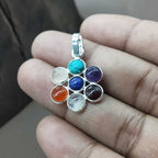 7 Chakra Healing Spiritual Bezel 925 Silver Dainty Necklace