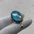 Blue Mohave Turquoise 925 Sterling Silver Handmade Pendant | Classic Boho Pendant