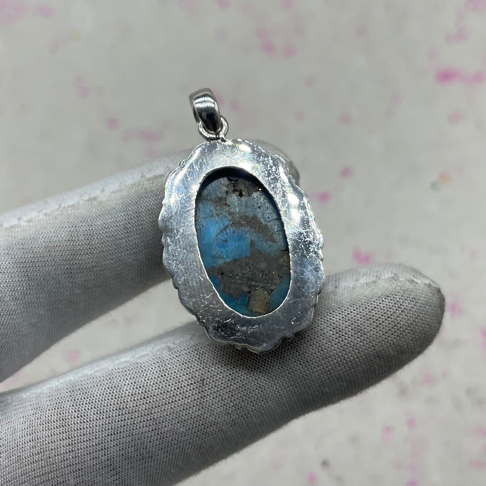 Blue Mohave Turquoise 925 Sterling Silver Handmade Pendant | Classic Boho Pendant