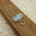 925 Sterling Silver Rainbow Moonstone Pendant – Natural Gemstone Bohemian Artisan Jewelry