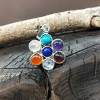 7 Chakra Healing Spiritual Bezel 925 Silver Dainty Necklace