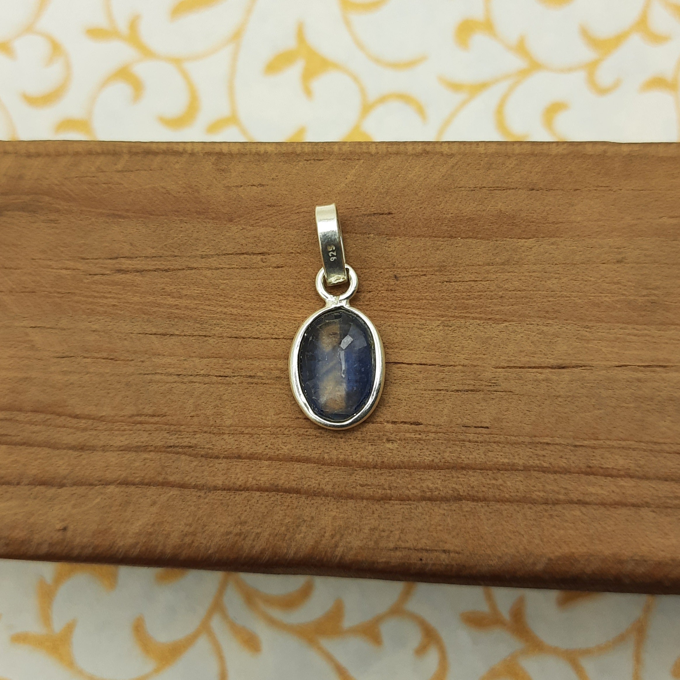 925 Sterling Silver Kyanite Pendant – Natural Faceted Gemstone Bezel Set | Prosperity Crystal Jewelry