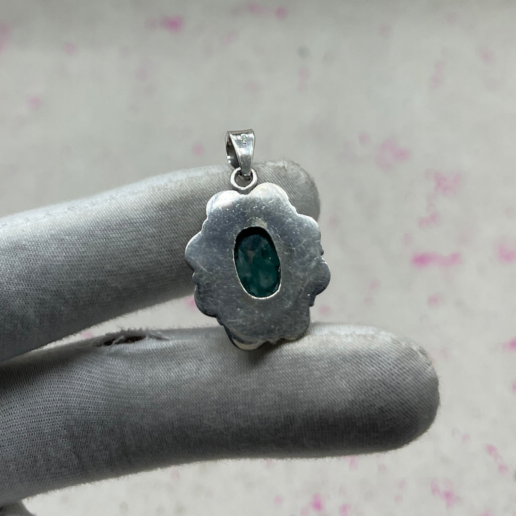 Dyed Emerald 925 Sterling Silver Handmade Pendant | Bold Statement Jewelry