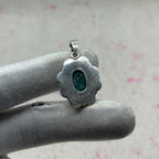 Dyed Emerald 925 Sterling Silver Handmade Pendant | Bold Statement Jewelry