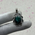 Dyed Emerald 925 Sterling Silver Handmade Pendant | Bold Statement Jewelry