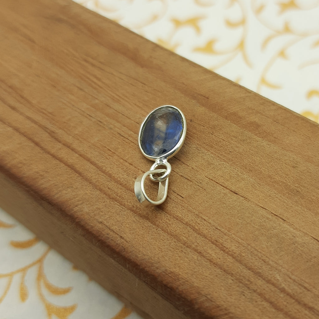 925 Sterling Silver Kyanite Pendant – Natural Faceted Gemstone Bezel Set | Prosperity Crystal Jewelry