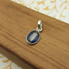 925 Sterling Silver Kyanite Pendant – Natural Faceted Gemstone Bezel Set | Prosperity Crystal Jewelry