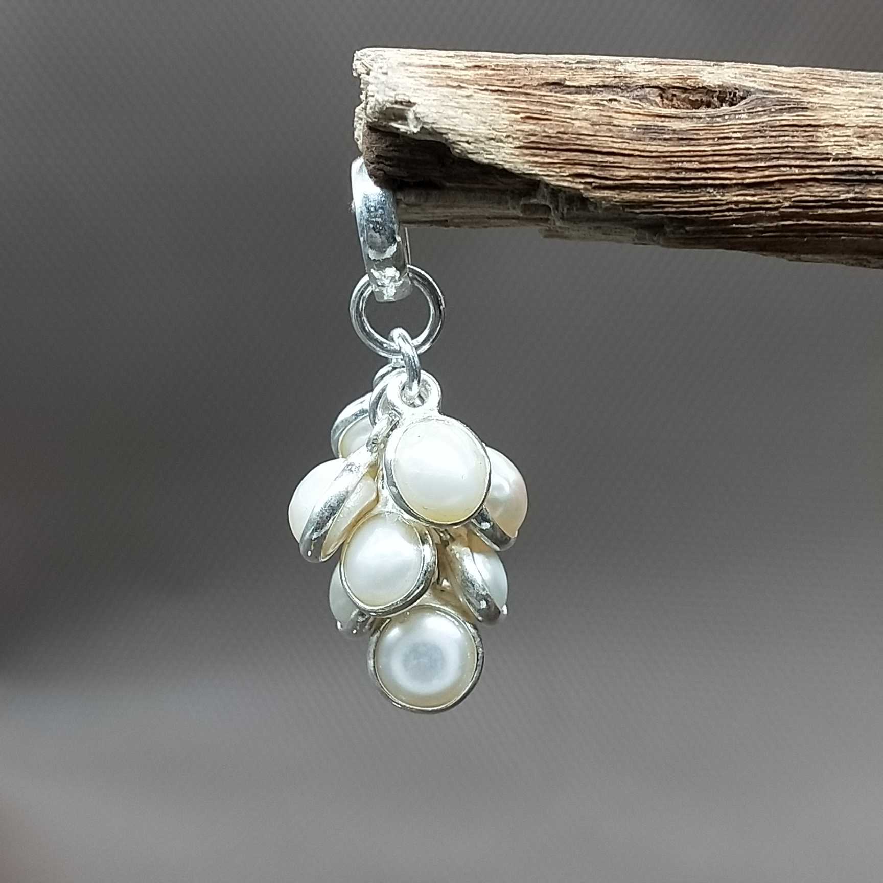 Freshwater Pearl 925 Silver Grape Design Artisan Pendant