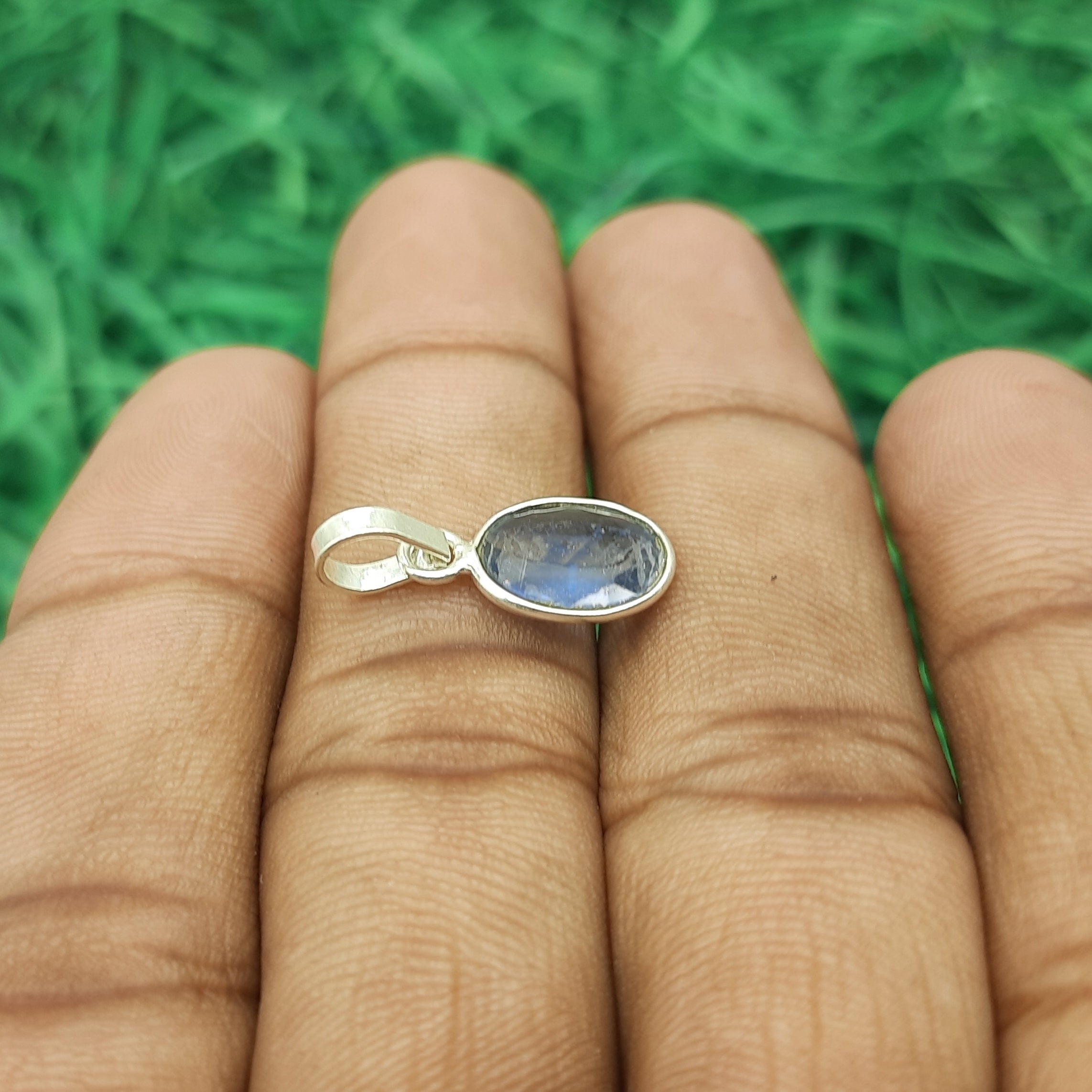 925 Sterling Silver Kyanite Pendant – Natural Faceted Gemstone Bezel Set | Prosperity Crystal Jewelry