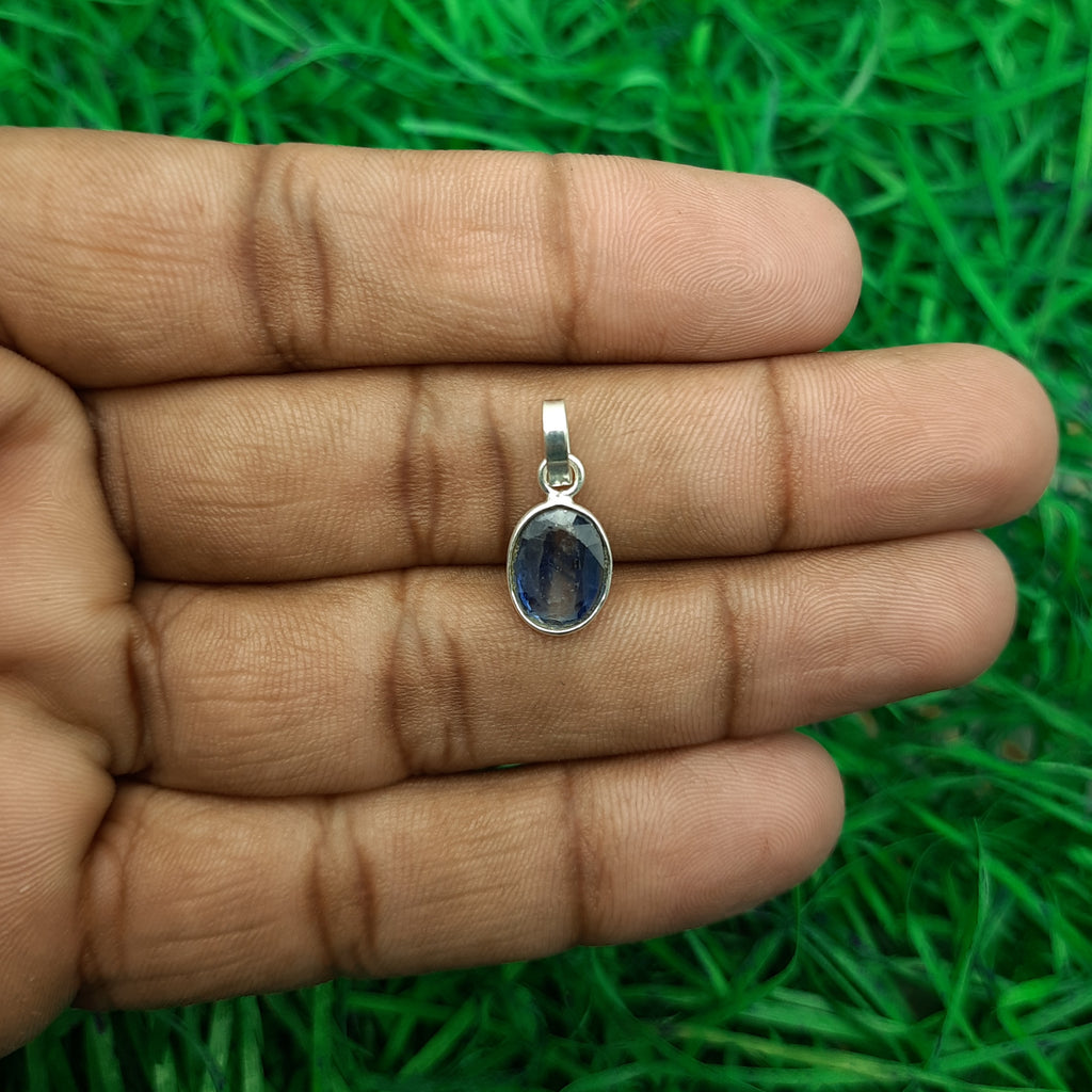925 Sterling Silver Kyanite Pendant – Natural Faceted Gemstone Bezel Set | Prosperity Crystal Jewelry