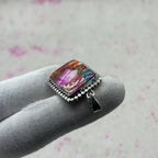 Pink Dahlia Stone 925 Sterling Silver Handmade Pendant | Contemporary Boho Pendant