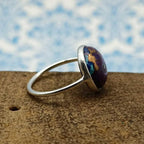 Purple Mohave Turquoise 925 Sterling Silver Minimalist Midi Ring