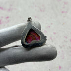 Pink Dahlia Stone 925 Sterling Silver Handmade Pendant | Handmade Artistic Jewelry