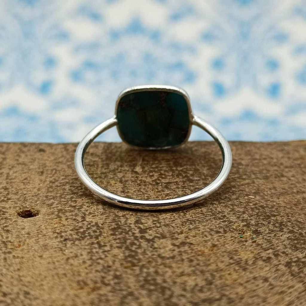 Blue Mohave Turquoise 925 Sterling Silver Minimalist Midi Ring