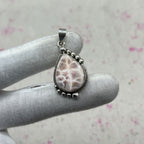 Pink Larimar 925 Sterling Silver Handmade Pendant | Feminine Bohemian Pendant