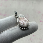 Pink Larimar 925 Sterling Silver Handmade Pendant | Feminine Bohemian Pendant