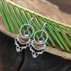 Amethyst Dangle Earring in 925 Silver