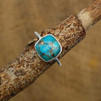 Blue Mohave Turquoise 925 Sterling Silver Minimalist Midi Ring