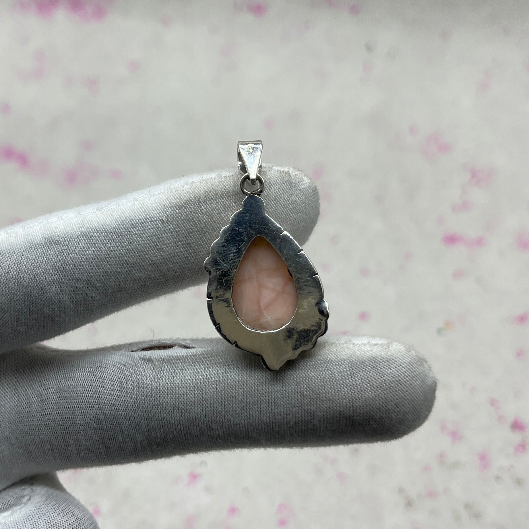 Pink Larimar 925 Sterling Silver Handmade Pendant | Feminine Bohemian Pendant
