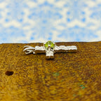 Citrine Christian Cross Nepali Bohemian Silver Pendant